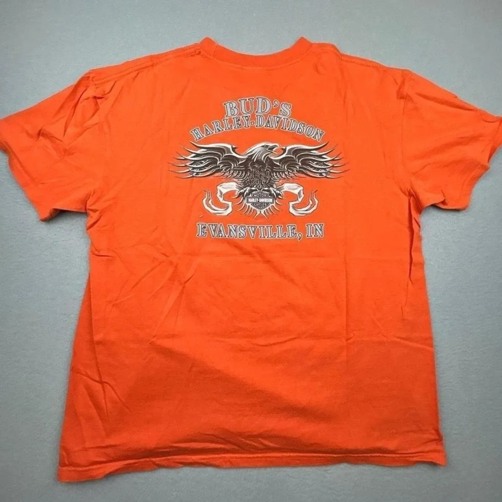orange‎ eagle harley davidson skater and biker tee y2k grunge style size XL